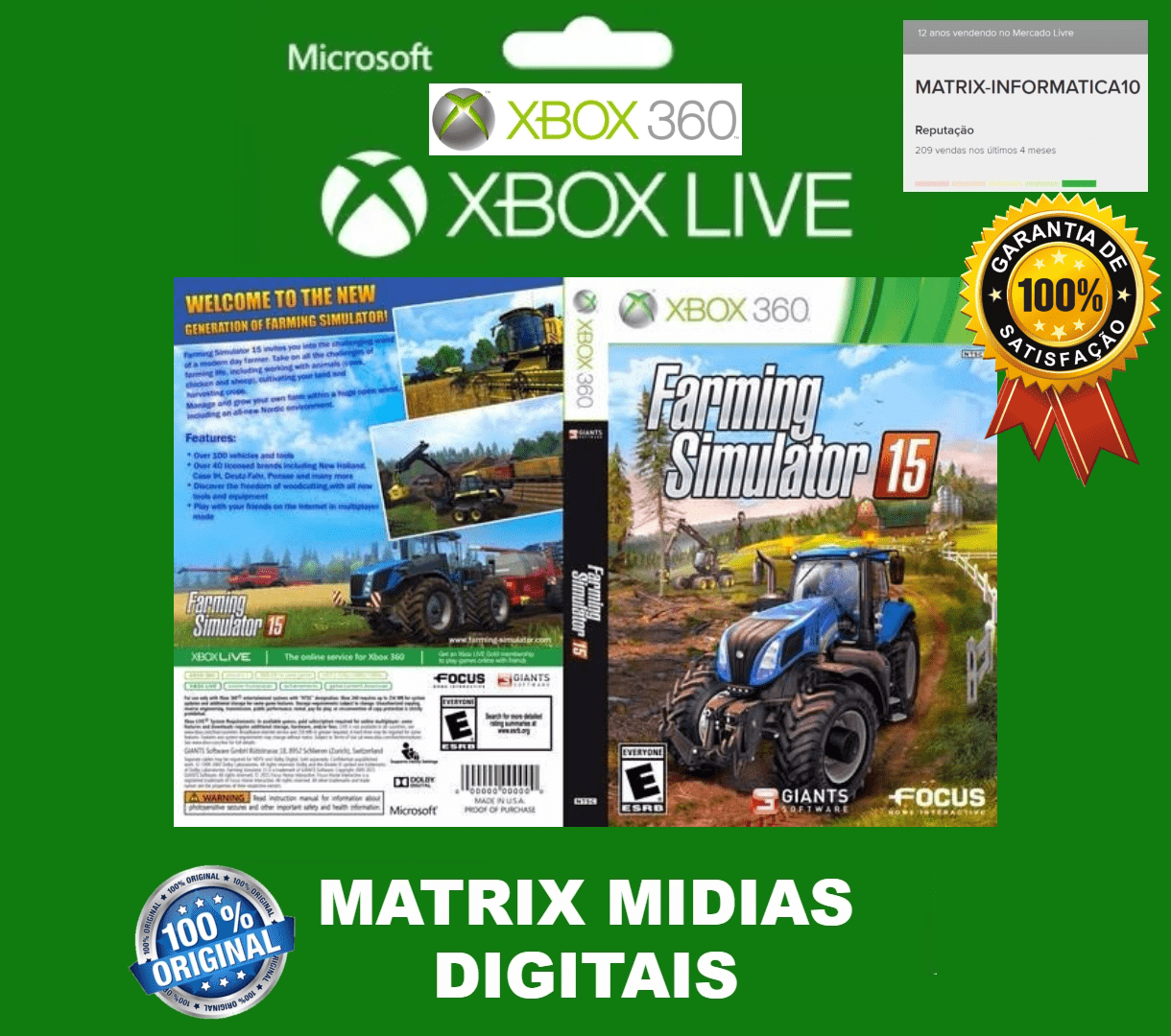 Jogos Xbox 360 transferência de Licença Mídia Digital - FARMING