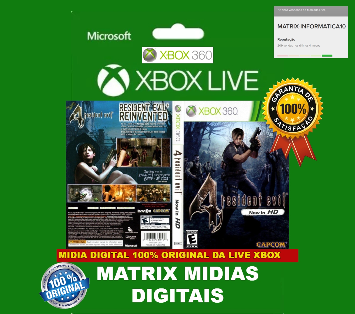 Kit 3 jogos Resident Evil 1 Remaster /Reccon City/ Revelation xbox 360  (Mídia Digital) – Games Matrix